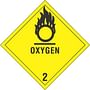 4" x 4" Oxygen D.O.T. Class 2 Hazard Labels (500 per Roll)