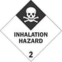 4" x 4" Inhalation Hazard D.O.T. Class 2 Hazard Labels (500 per Roll)