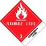4" x 4-3/4 flammable Liquid - Isopropanol "UN1090" labels (500 per Roll)