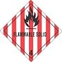 4" x 4" Flammable Solid D.O.T. Class 4 Hazard Labels (500 per Roll)