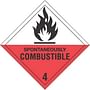 4" x 4" Spontaneously Combustible D.O.T. Class 4 Hazard Labels (500 per Roll)