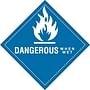 4" x 4" Dangerous When Wet D.O.T. Class 4 Hazard Labels (500 per Roll)