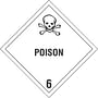 4" x 4" Poison D.O.T. Class 6 Hazard Labels (500 per Roll)