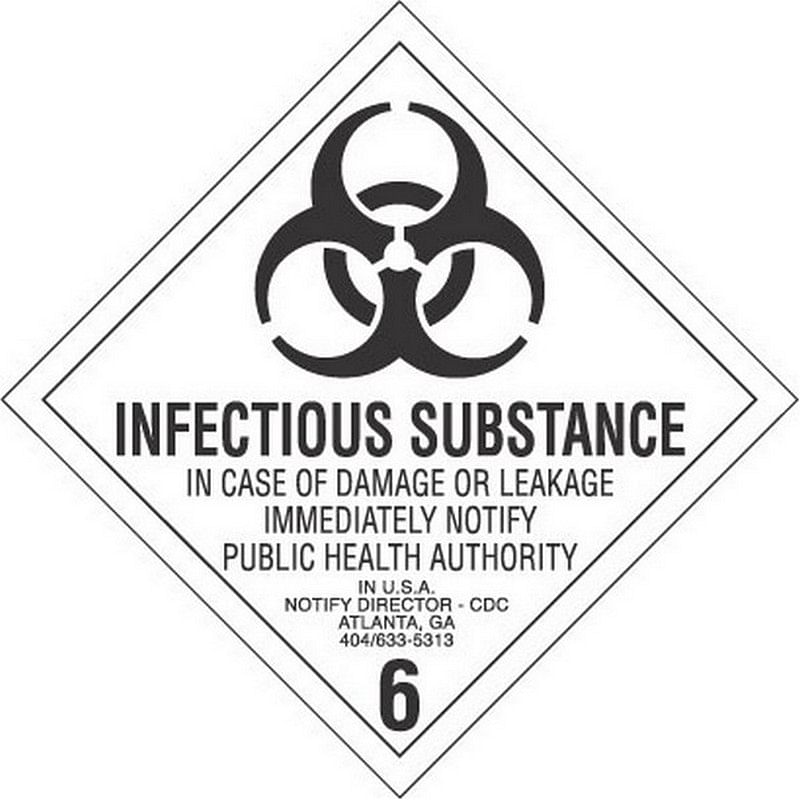 X Infectious Substance D O T Class Hazard Labels Per Roll