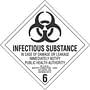 4" x 4" Infectious Substance D.O.T. Class 6 Hazard Labels (500 per Roll)