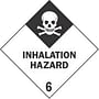 4" x 4" Inhalation Hazard D.O.T. Class 6 Hazard Labels (500 per Roll)
