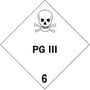 4" x 4" PG III D.O.T. Class 6 Hazard Labels (500 per Roll)