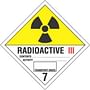 4" x 4" Radioactive 3 D.O.T. Class 7 Hazard Labels (500 per Roll)