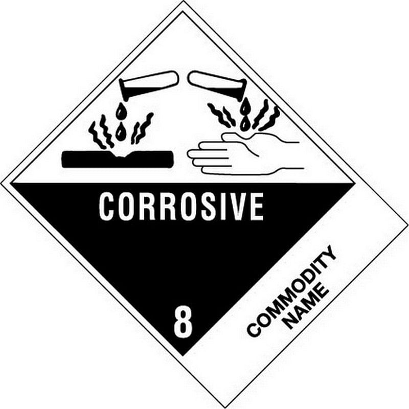 Dot Corrosive Liquid Basic Organic Labels Un3267