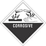 4" x 4" Corrosive D.O.T. Subsidiary Risk Labels (500 per Roll)