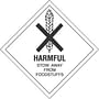 4" x 4" Harmful Stow Away from Foodstuffs D.O.T. Subsidiary Risk Labels (500 per Roll)