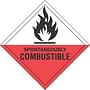 4" x 4" Spontaneously Combustible D.O.T. Subsidiary Risk Labels (500 per Roll)