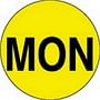 1" Diameter "MON" Day of the Week Circle Labels (500 per Roll)