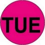 1" Diameter "TUE" Day of the Week Circle Labels (500 per Roll)