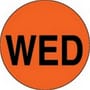 1" Diameter "WED" Day of the Week Circle Labels (500 per Roll)