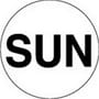 1" Diameter "SUN" Day of the Week Circle Labels (500 per Roll)