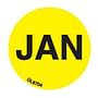 1" Diameter "Jan" Months of the year labels (500 per Roll)