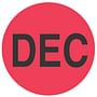 2" Diameter December Circle Labels (500 per Roll)