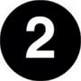 2" Diameter Number 2 Circle Labels (500 per Roll)