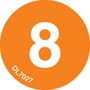2" Diameter Number 8 Circle Labels (500 per Roll)