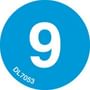4" Diameter Number 9 Circle Labels (500 per Roll)