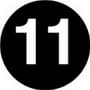 3" Diameter Number 11 Circle Labels (500 per Roll)