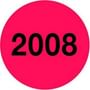 2" Diameter Red Calendar Year Circle Labels (500 per Roll)