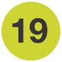 3" Diameter Number 19 Circle Labels (500 per Roll)