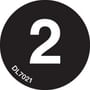 1" Diameter number 2 circle labels (500 per Roll)