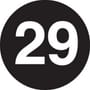 3" Diameter number 29 circle labels (500 per Roll)