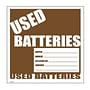 6" x 6" Used batteries labels (100 per Pack)