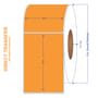 4" x 6" Orange (136) Direct Print Thermal Labels, 1000 per roll (4 Rolls per Carton)