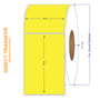 4" x 6" Pantone Yellow Direct Print Thermal Labels, 1000 per roll (4 Rolls per Carton)