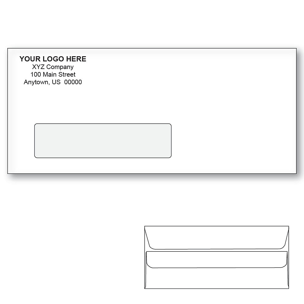 Custom Printed #10 Self Seal Window Envelopes, 4-1/8