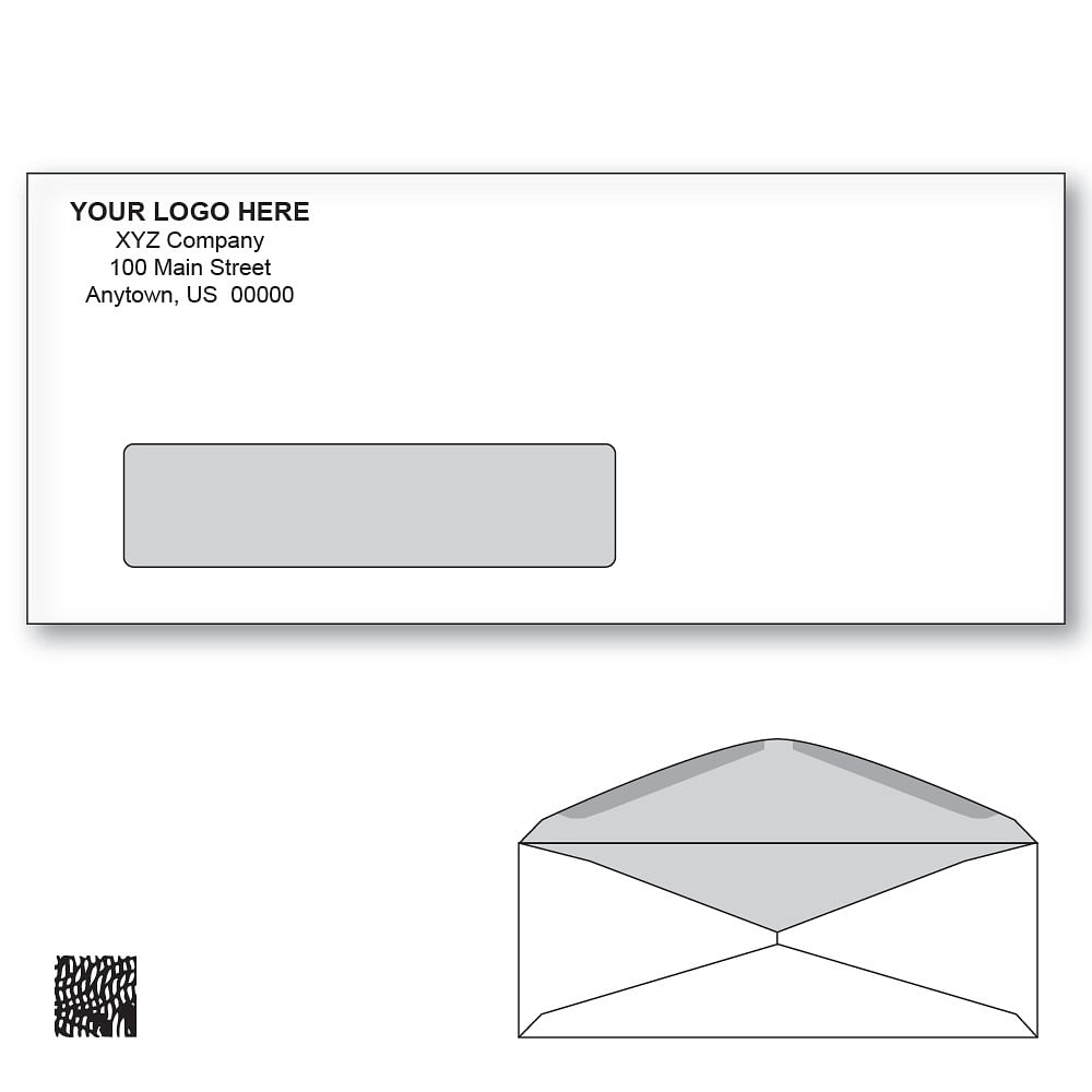 500 Full Color Custom Printed Commercial #10 Envelopes INKJET