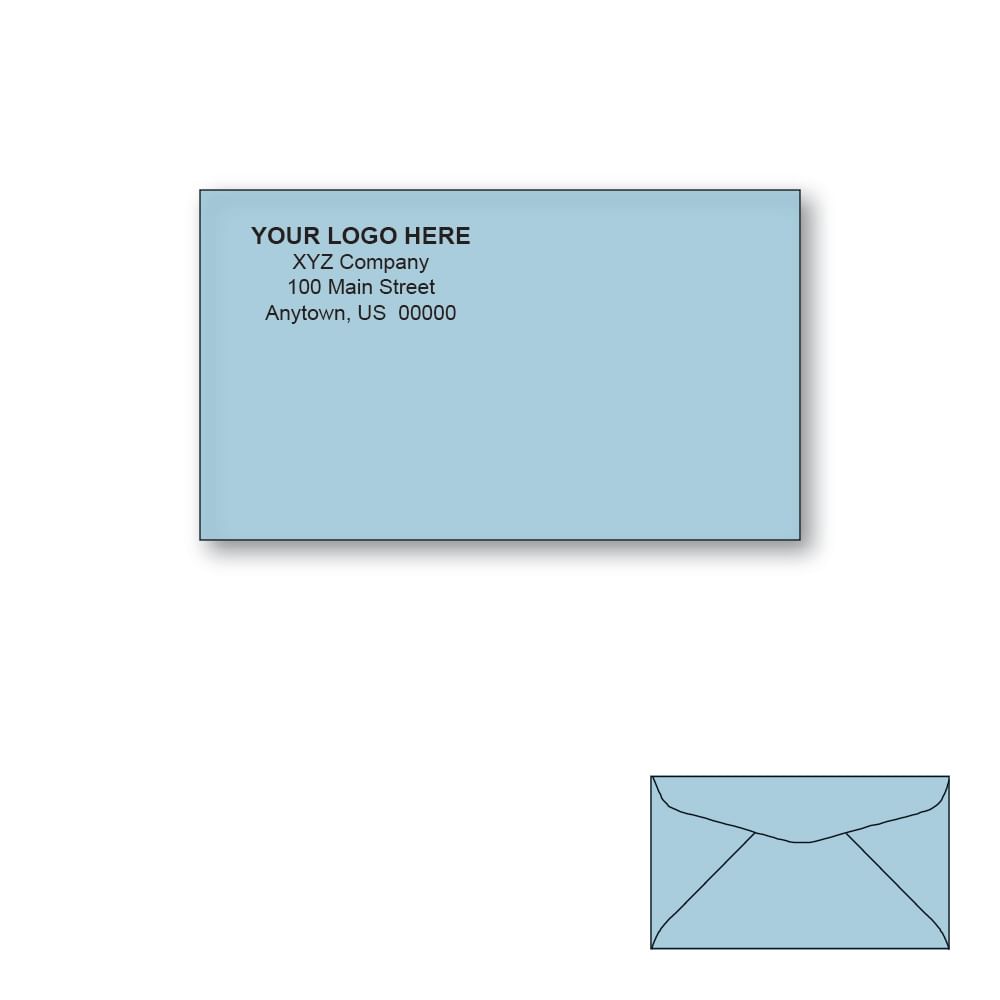 Custom Printed 61/4 Blue Envelopes, 31/2" x 6" Blue Wove, 24 lb