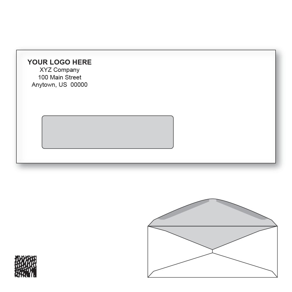 Custom Printed 9 Business Window Envelopes with Black Tint, 37/8" x 8