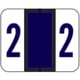 File Doctor Compatible "2" Numeric Labels, Laminated Stock, 1-1/4" x 1" Individual Numbers - Roll of 500