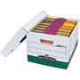 Letter/Legal Premium White/Green File Storage Boxes with Lids (Box of 12)