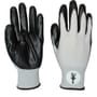 2XL, Fine Guage Nylon String Knit Gloves Coated w/Black Nitrile (6 Dozen Per Case)