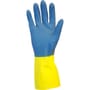 Small, 28 Mil, Blue, Neoprene Yellow Latex Gloves (1 Dozen)