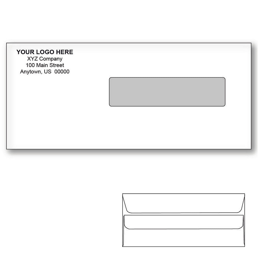 Custom Printed #10 CMS/HCFA Envelopes with Black Tint, Flip and Seal, 4 ...