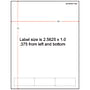 2-9/16" x 1" (2.5625" x 1") Integrated Laser Label Form Sheets, 3 Across Labels (Carton of 1500)
