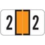 Jeter 0300 Compatible Numeric "2" Labels, Laminated Stock, 1-5/8" x 15/16" Individual Numbers - Roll of 500