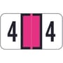 Jeter 0300 Compatible Numeric "4" Labels, Laminated Stock, 1-5/8" x 15/16" Individual Numbers - Roll of 500