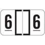 Jeter 0300 Compatible Numeric "6" Labels, Laminated Stock, 1-5/8" x 15/16" Individual Numbers - Roll of 500