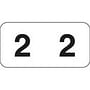 Jeter Compatible Numeric "2" Labels, Polylaminated Stock, 3/4" X 1-1/2" Individual Numbers - Roll of 500