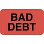 Billing Collection Labels, Fl Red - BAD DEBT, 1-1/2" X 7/8" (Roll of 250)