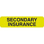 Insurance Labels, SECONDARY INSURANCE - Fluorescent Chartreuse, 1-1/4" X 5/16" (Roll of 500)