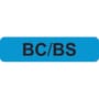 Insurance Labels, BC/BS - Light Blue, 1-1/4" X 5/16" (Roll of 500)
